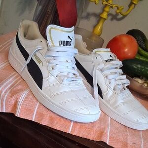 Puma White and Black Classic Sneakers